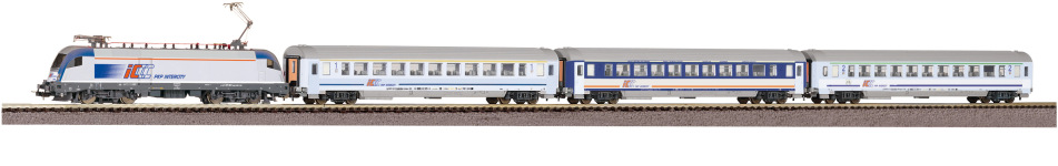 PIKO 97931 - H0 - Start-Set Elektrolok Taurus mit drei IC-Wagen der PKP; Ep. VI